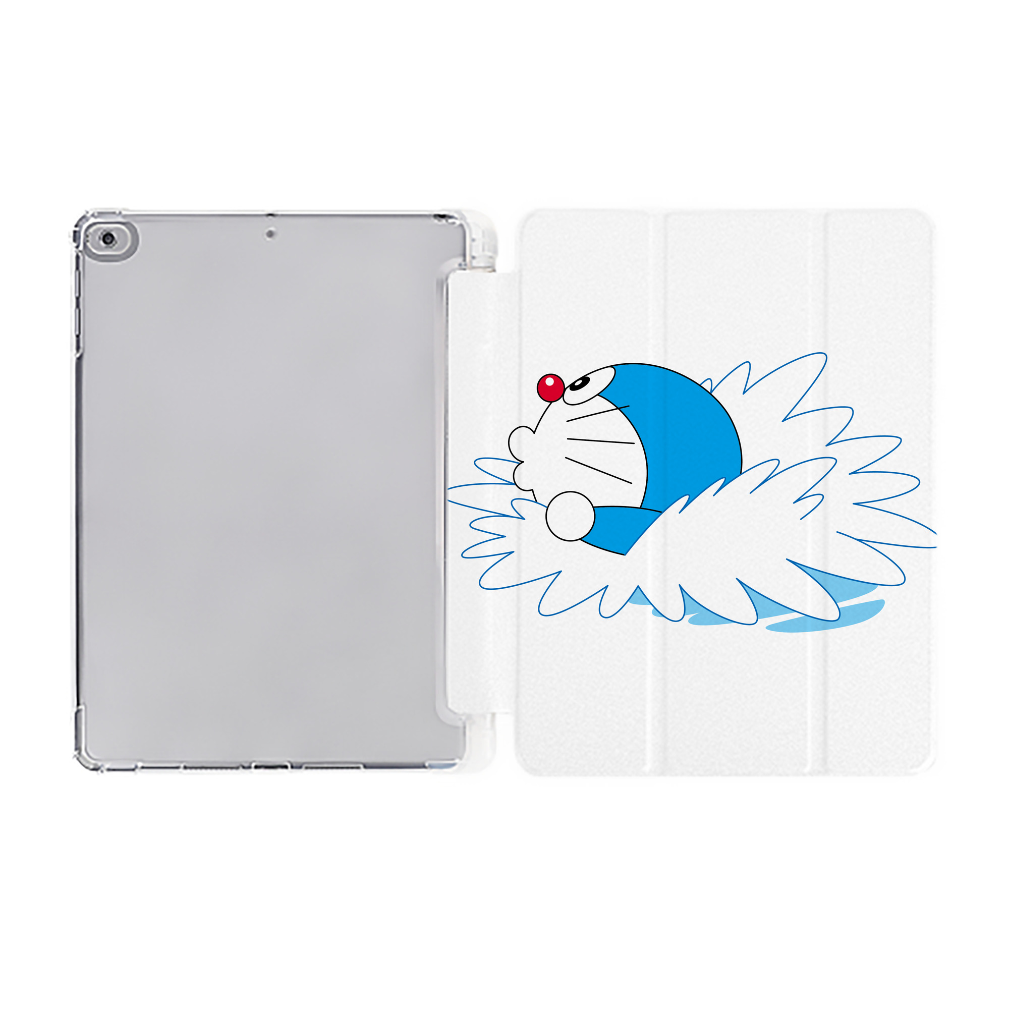 （画像用） ドラえもん Doraemon IPad ケース ペン収納付き 三つ折りスタンド PUレザー×シリコン 対応機種9.5/10.5/10.9インチ